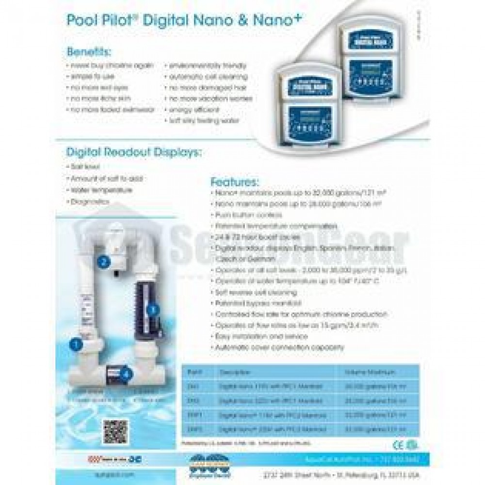 AutoPilot NANO DN2 Salt Chlorine Generator Pool Pilot 220V