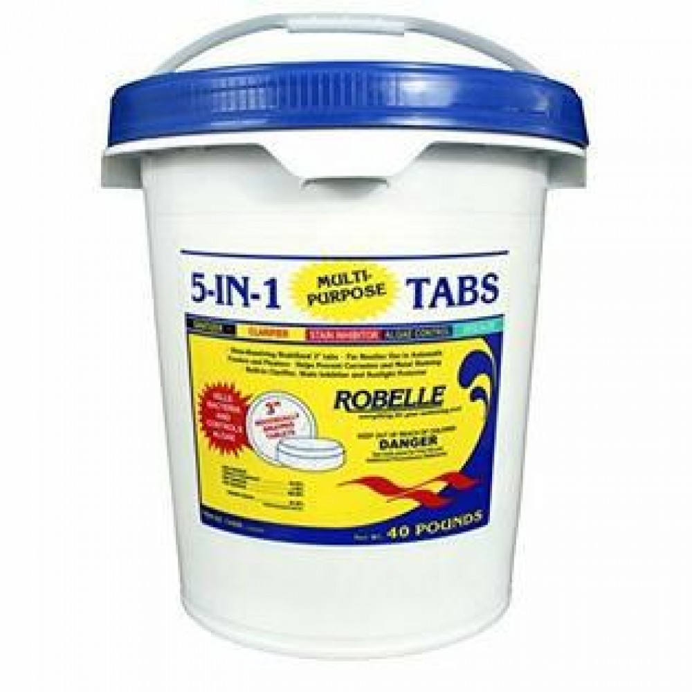 Robelle 1440M 5-in-1 3-Inch Multi-Purpose Swimming Pool Chlorine (40-Pounds) Robelle 1440M 5-in-1 3-Inch Multi-Purpose Swimming Pool Chlorine (40-Pounds)
