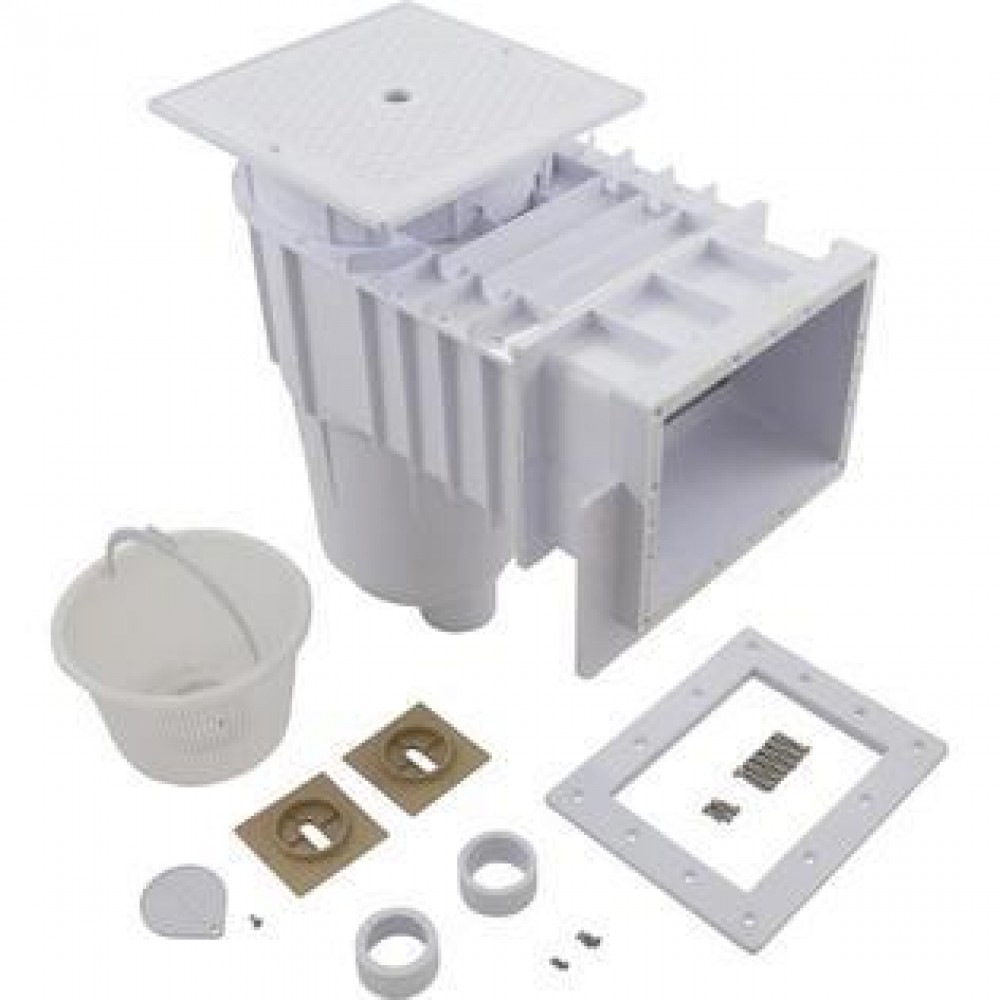 Custom Molded Products Fiberglass Skimmer (Regular Mouth, Square Lid) White, Solid Custom Molded Products Fiberglass Skimmer (Regular Mouth, Square Lid) White, Solid