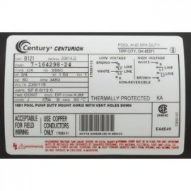 A. O. Smith Motor, Century, 0.75hp, 115v/230v, 1-Spd, 56Cfr, C-Face Key