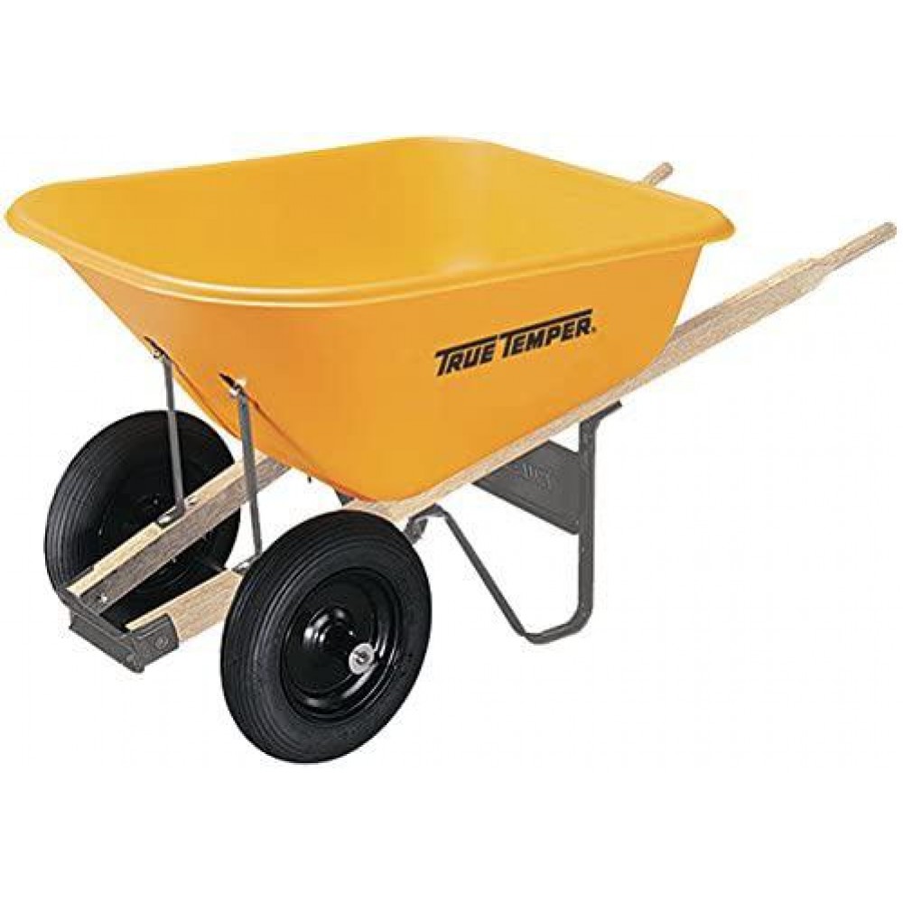 True Temper RP810 Dual Wheel Poly Wheelbarrow, 8 Cubic Foot True Temper RP810 Dual Wheel Poly Wheelbarrow, 8 Cubic Foot