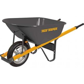 True Temper R6STSP25 Never Flat Tire Steel Wheelbarrow, 6 Cubic Foot True Temper R6STSP25 Never Flat Tire Steel Wheelbarrow, 6 Cubic Foot