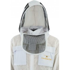 CocobeeUSA Ultra Breeze Bee Suit -Fencing Veil YKK Zippers Ultra Light Weight & Maximum Bee Protection Clothing for Beginner Beekeepers-XL