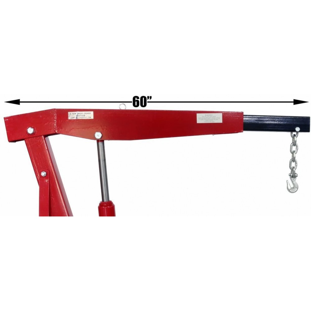 Dragway Tools 3 Ton 6000 LB Heavy Duty Engine Hoist Cherry