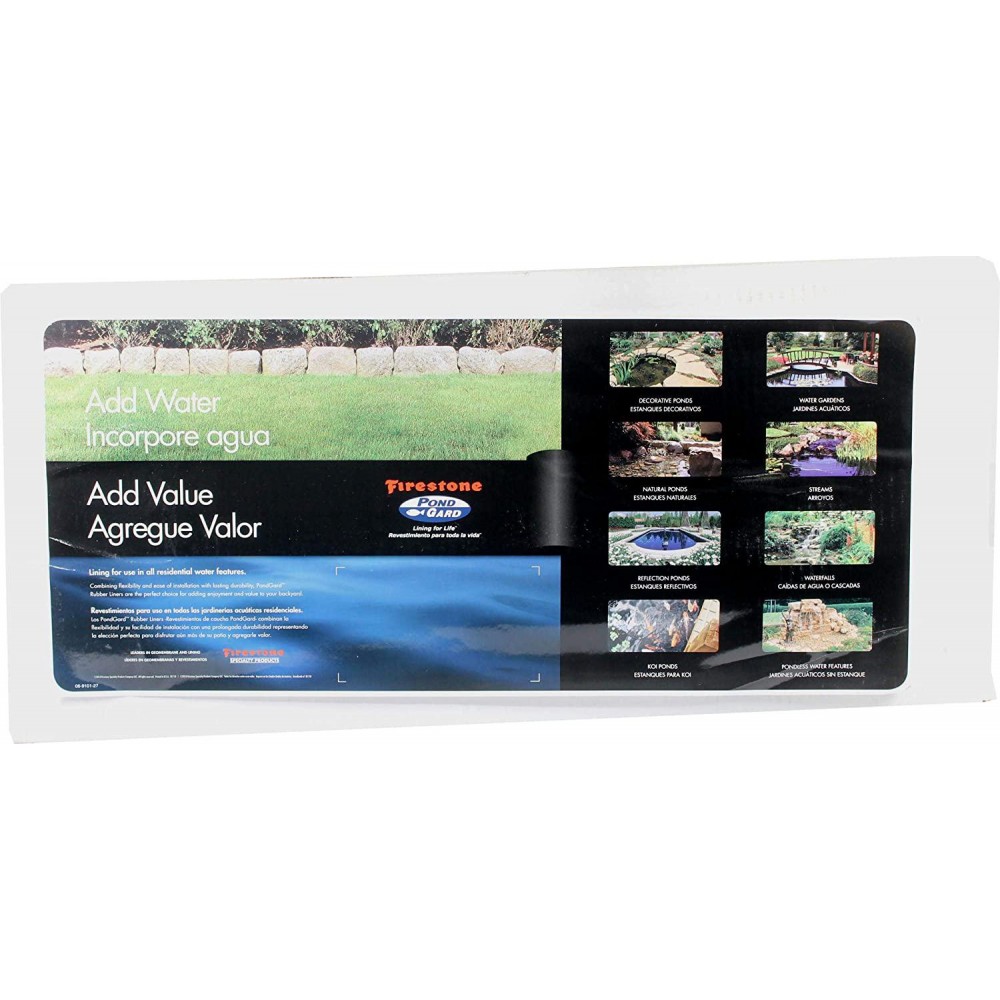Firestone W56PL451015 EPDM Rubber Pond Liner, 10-Foot Length x 15-Foot Width x 0.045-Inch Thick Firestone W56PL451015 EPDM Rubber Pond Liner, 10-Foot Length x 15-Foot Width x 0.045-Inch Thick
