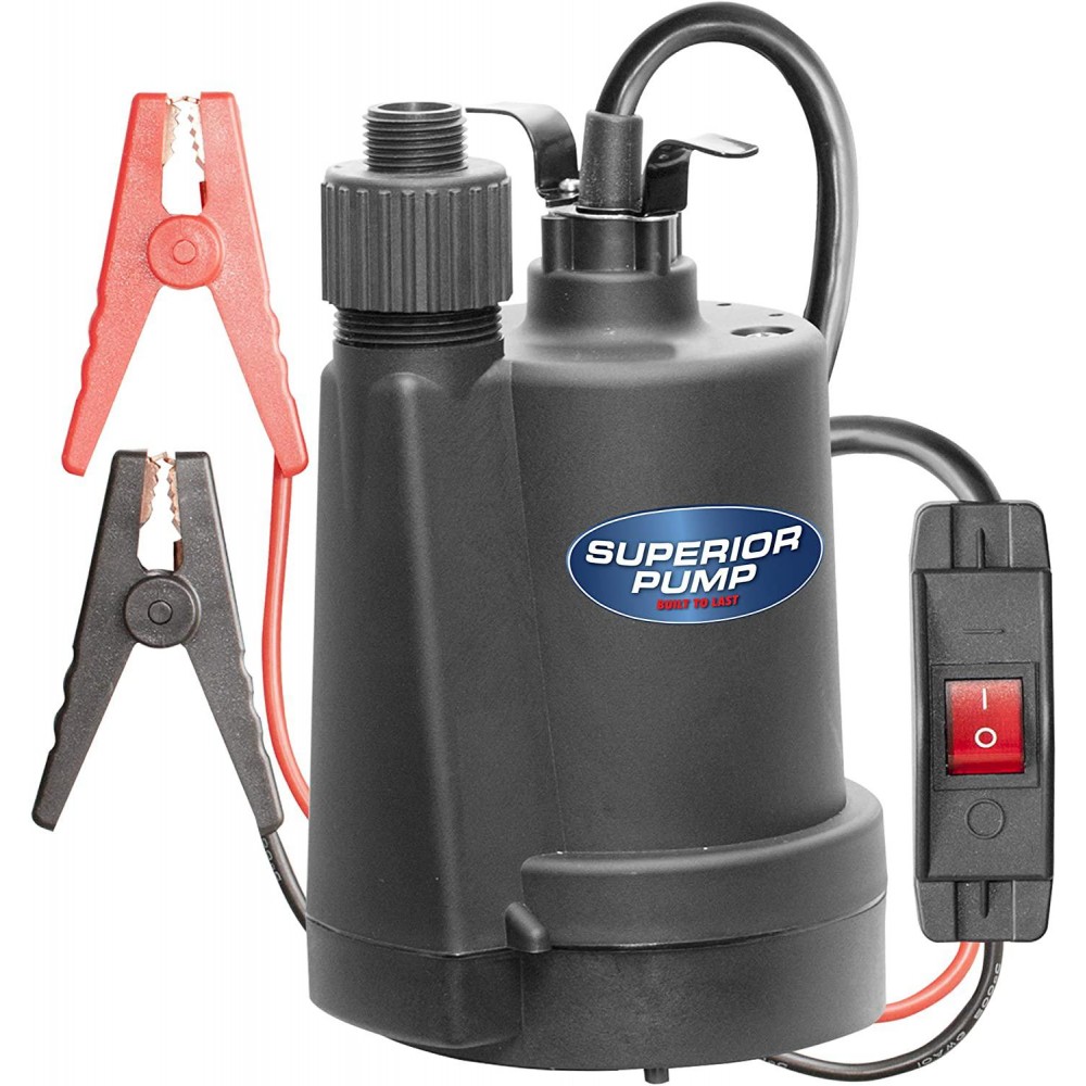 Superior Pump 91012 12 Volt Utility Pump with 20-Foot Cord, Black Superior Pump 91012 12 Volt Utility Pump with 20-Foot Cord, Black