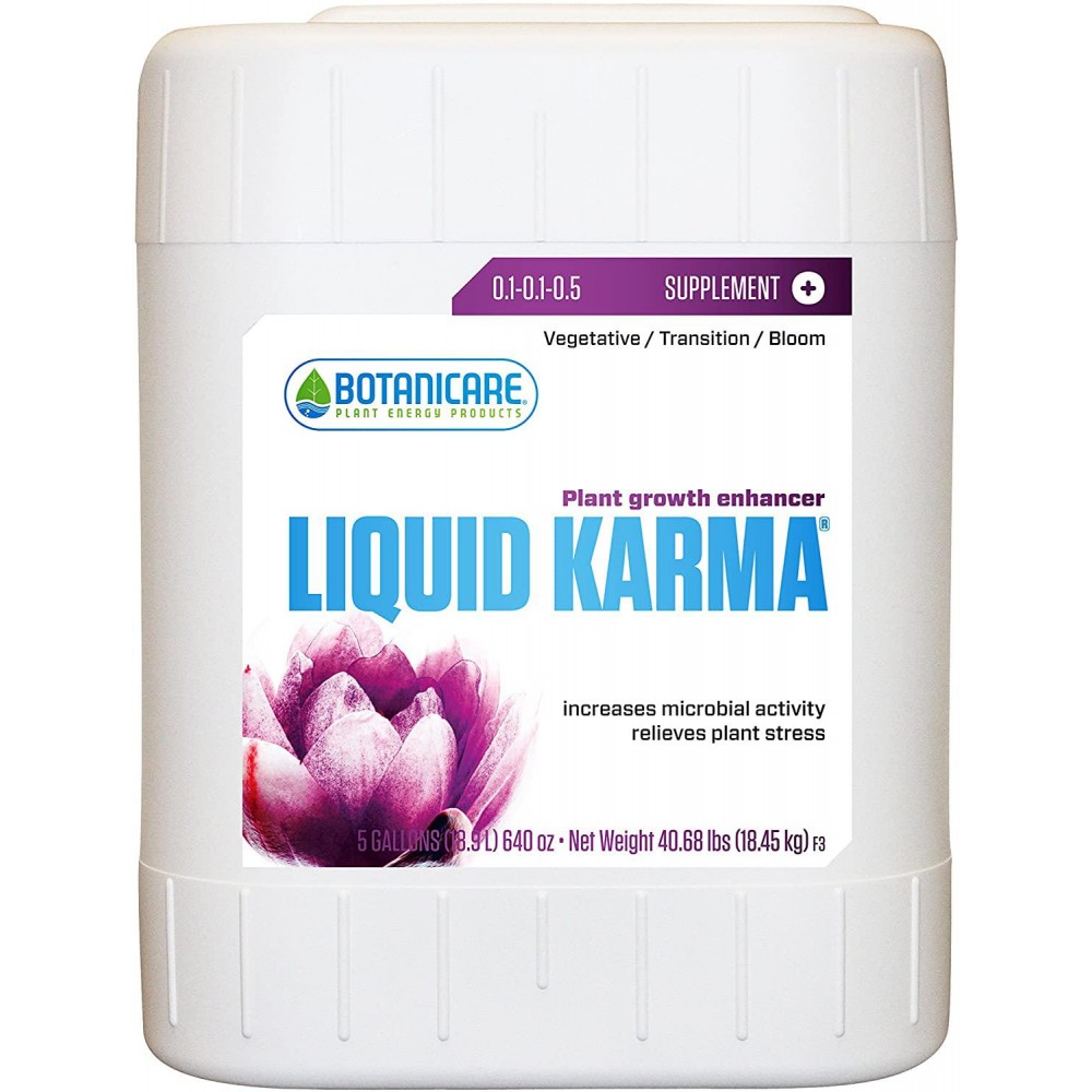 Botanicare Liquid Karma Plant Growth Enhancer Supplement 0.1-0.1-0.5 Formula, 5-Gallon Botanicare Liquid Karma Plant Growth Enhancer Supplement 0.1-0.1-0.5 Formula, 5-Gallon