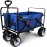 BEAU JARDIN Folding Wagon Cart 300 Pound Capacity Collapsible Utility Camping Grocery Canvas Sturdy Portable Rolling Lightweight Buggies Outdoor Garden Sport Heavy Duty Shopping Wide All Terrain Wheel
