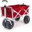 Mac Sports Heavy Duty Collapsible Folding All Terrain Utility Wagon Beach Cart - Red/White
