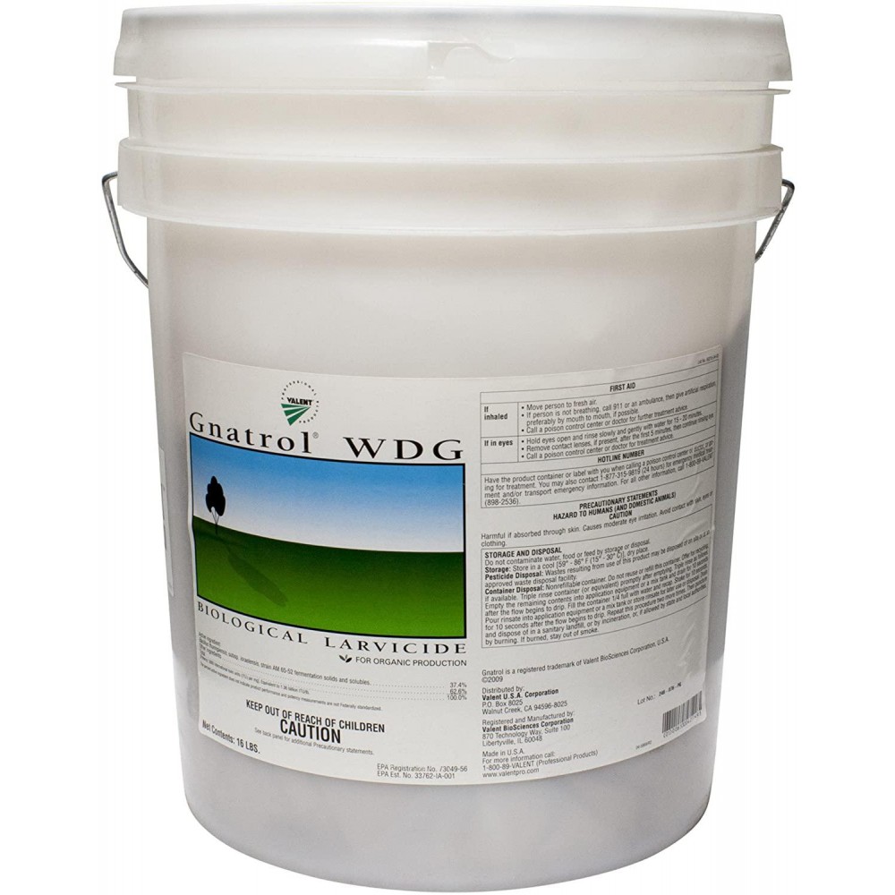 Gnatrol WDG Biological Larvicide for Fungus Gnats Larvae (OMRI Listed) - 16 pound pail Gnatrol WDG Biological Larvicide for Fungus Gnats Larvae (OMRI Listed) - 16 pound pail