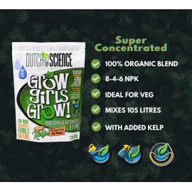 Dutch Science Nutrients Trio Plus Pack - Grow Girls Grow (1.1 lb), Bloom Nutrients (1.1 lb), Cal-Mag Plus Humates (1.1 lb) for Full Cycle Grows