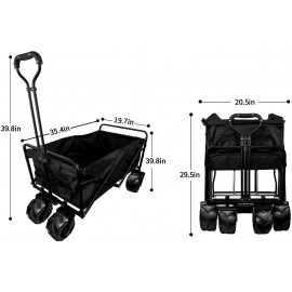 Wagon Collapsible with Beach Wheels Outdoor Utility Folding Camping Beach Cart Heavy Duty Wagon Collapsible with Beach Wheels Outdoor Utility Folding Camping Beach Cart Heavy Duty