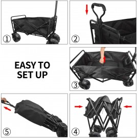 Wagon Collapsible with Beach Wheels Outdoor Utility Folding Camping Beach Cart Heavy Duty Wagon Collapsible with Beach Wheels Outdoor Utility Folding Camping Beach Cart Heavy Duty