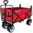 BEAU JARDIN Folding Push Pull Wagon Collapsible Cart 300 Pound Capacity Utility Camping Grocery Canvas Sturdy Portable Buggies Outdoor Garden Sport Heavy Duty Shopping Beach Wide All Terrain Wheel Red