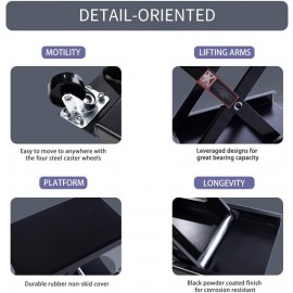 Apextreme 1100 LB Motorcycle Lift Center Scissor Lift Jack with Dolly Wide Flat Hoist Stand Bikes Garage Repair Stand