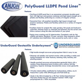 PolyGuard Liners LLDPE - 15 ft. x 25 ft. 30 Mil Pond Liner and Geo Combo PolyGuard Liners LLDPE - 15 ft. x 25 ft. 30 Mil Pond Liner and Geo Combo