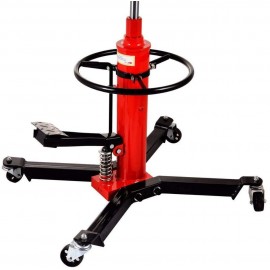 1100lbs 2 Stage Hydraulic Transmission Jack Stand Lifter Hoist for Car Lift, Adjustable Height Hydraulic Telescoping Transmission Jack with Foot Pump, 360° Swivel Wheel Lift Hoist