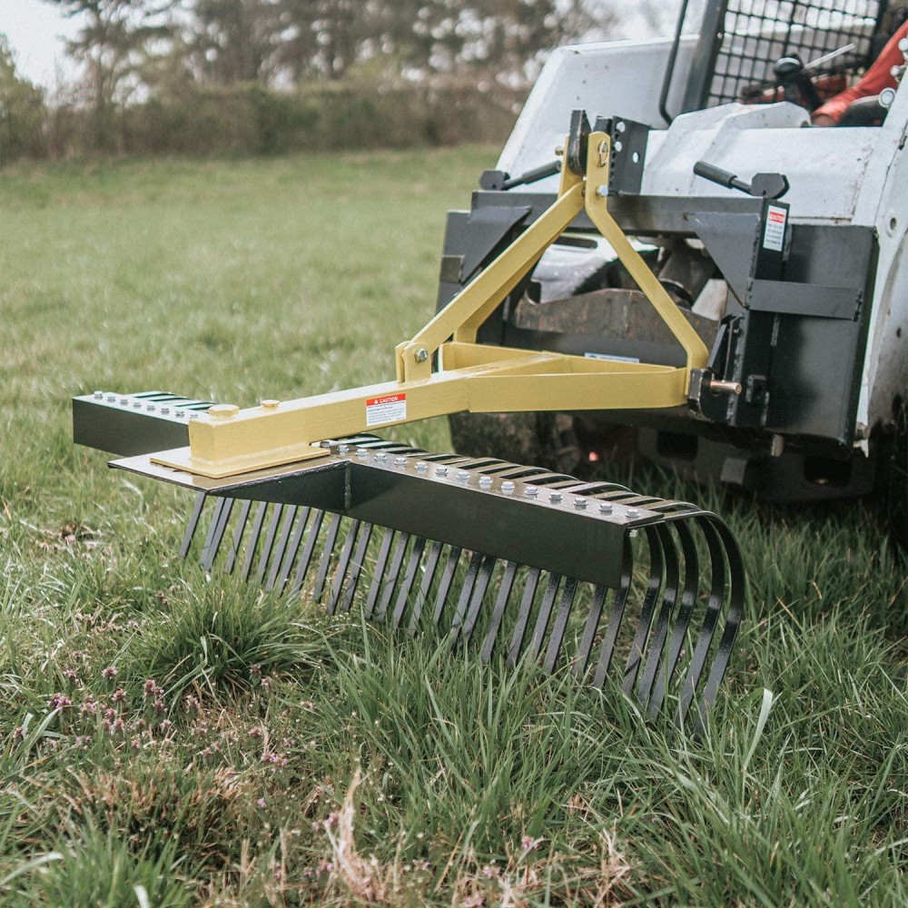 Titan Attachments 5Ft Landscape Rake for Compact Tractors,
