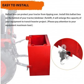YINTATECH Ballast Box 3 Point Category 1 Tractor and Loader Hitches Attachment YINTATECH Ballast Box 3 Point Category 1 Tractor and Loader Hitches Attachment