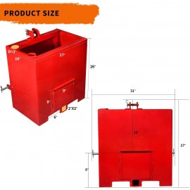 YINTATECH Ballast Box 3 Point Category 1 Tractor and Loader Hitches Attachment YINTATECH Ballast Box 3 Point Category 1 Tractor and Loader Hitches Attachment