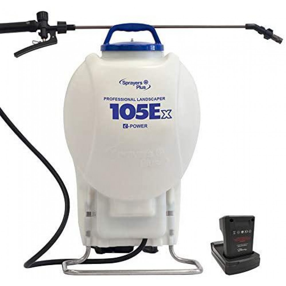 105Ex Effortless Backpack Sprayer - 20V Lithium Long Battery Life with High Grade Seals & O-Ring, Brass Wand & Nozzle