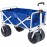 Mac Sports Heavy Duty Collapsible Folding All Terrain Utility Beach Wagon Cart, Blue/White