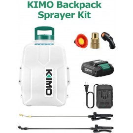 Battery Powered Backpack Sprayer, KIMO 3 Gallon Garden Sprayer w/ 2.0Ah Battery for Long Time Spray, 2 Extended Wands, No Manual Pumping Required Electric Sprayer for for Weeding, Spraying, Cleaning