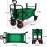 BEAU JARDIN Folding Wagon Cart With Brake Free Standing Collapsible Utility Camping Grocery Canvas Fabric Sturdy Portable Rolling Buggies Outdoor Garden Sport Heavy Duty Shopping Cart Push Wagon Green